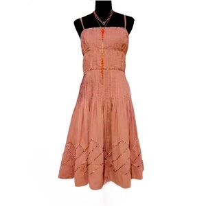 ZIA VIA ~ Women’s fully lined spaghetti strap dress w/sequins and beads size 12